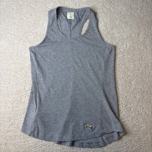 Women's Tracksmith Small Grey Striped Tank Top Athletic Workout Gym